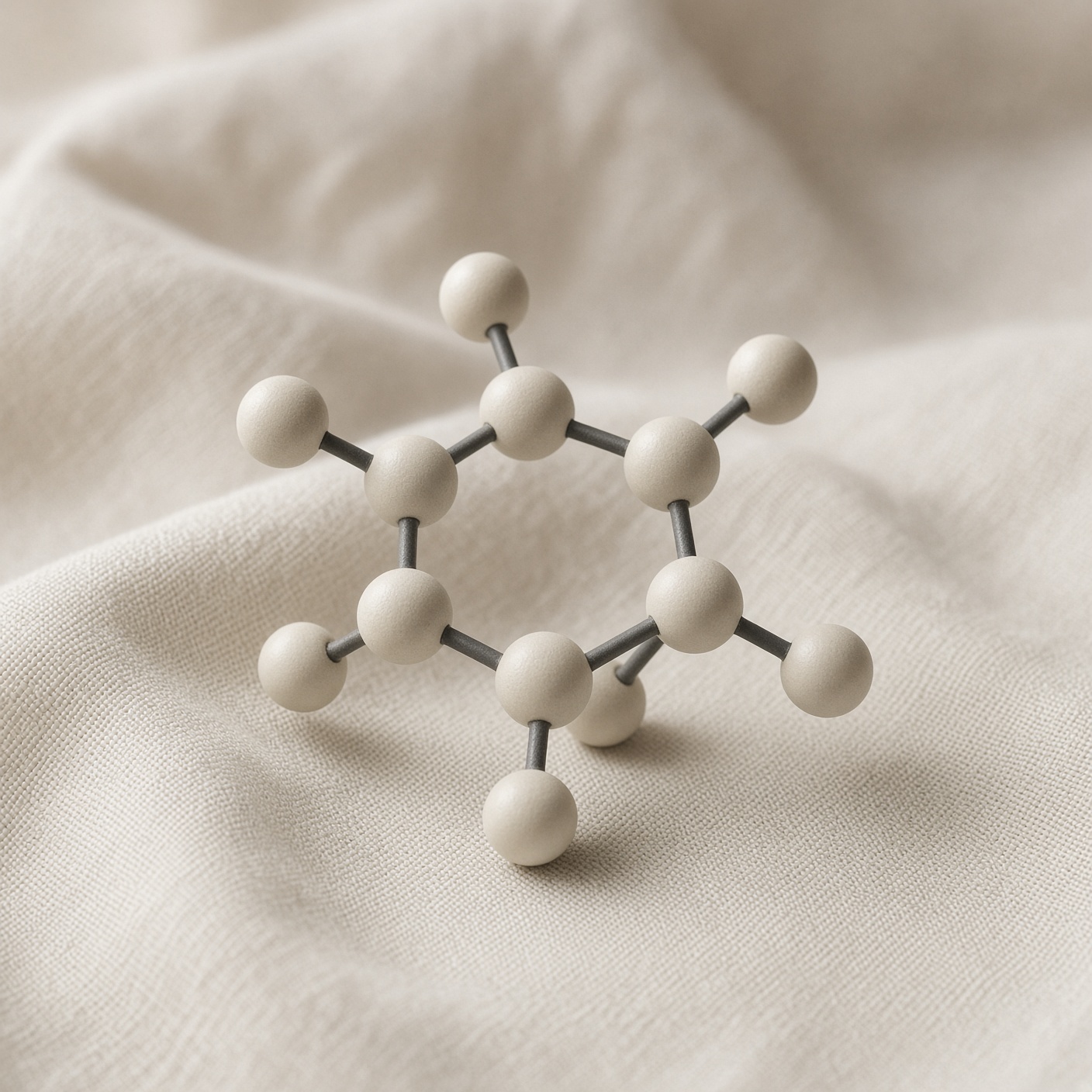 Physical molecular model on linen